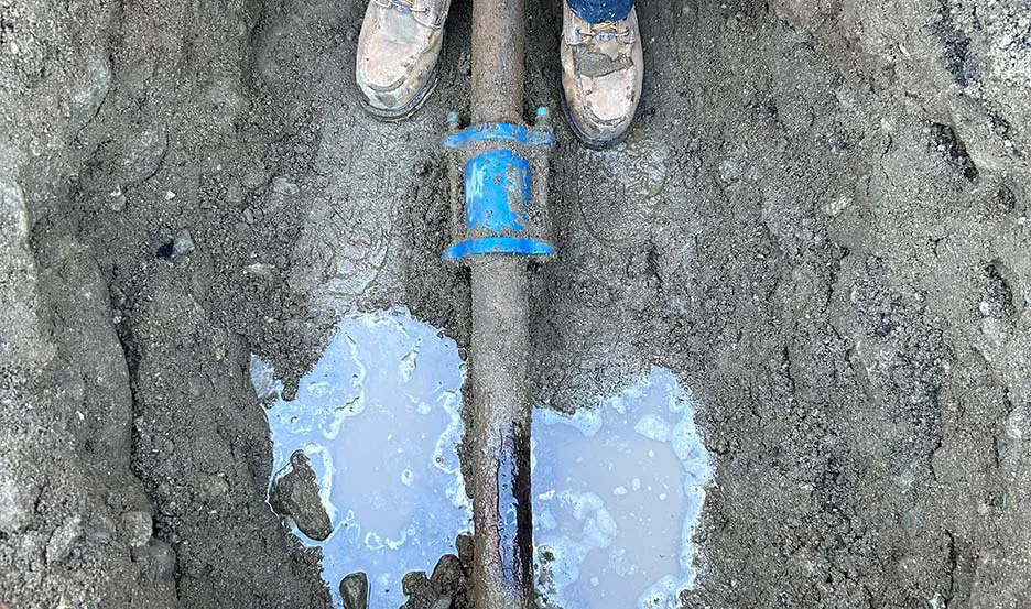 old pipe in the ground