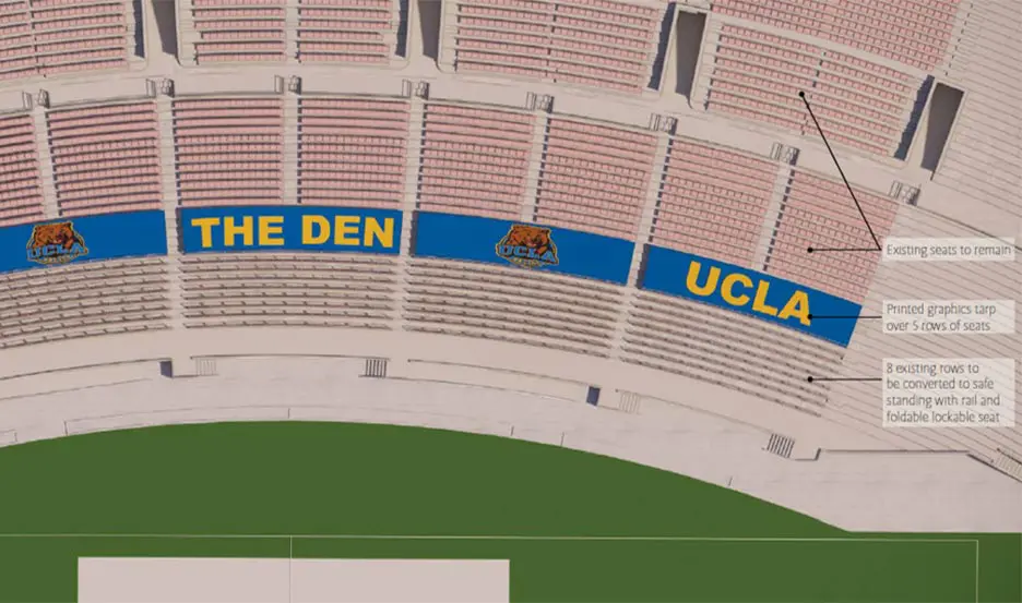 east side safe standing area at ucla football game