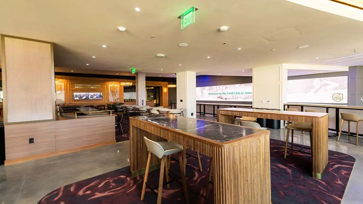 south end zone field club interior