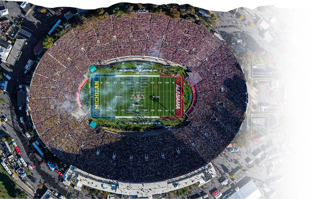 Bird's eye view of full stadium